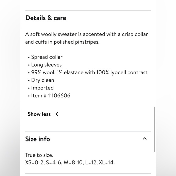 NWT Alice & Olivia Porla Light Sweater with White stripe removable Collar - Picture 6 of 7